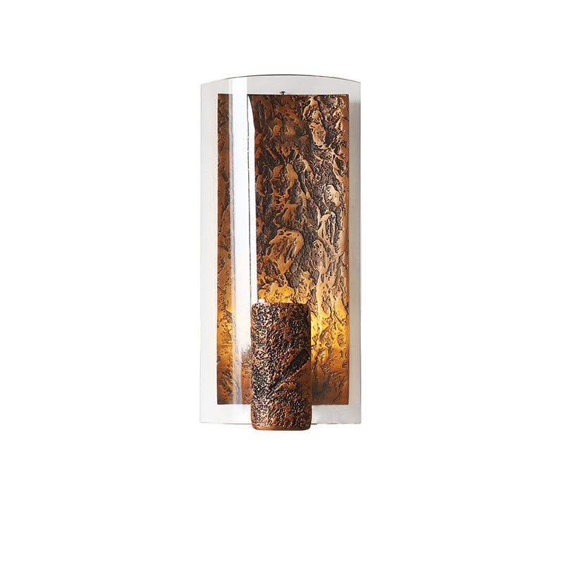 Semicircle Glass Aluminum Living Wall Lamp