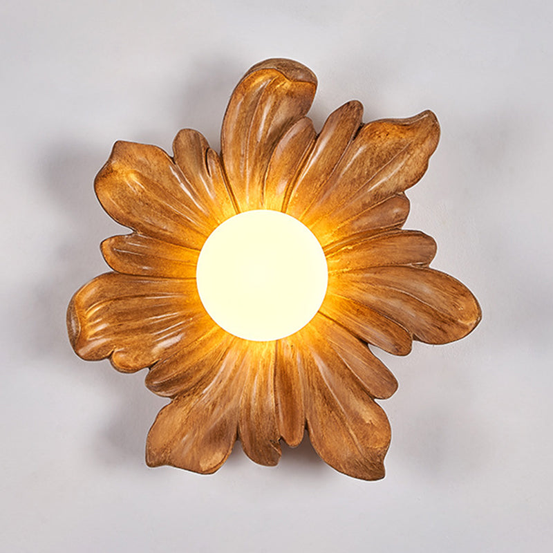 Floral Orb Resin Roto-molding Wall Lamp