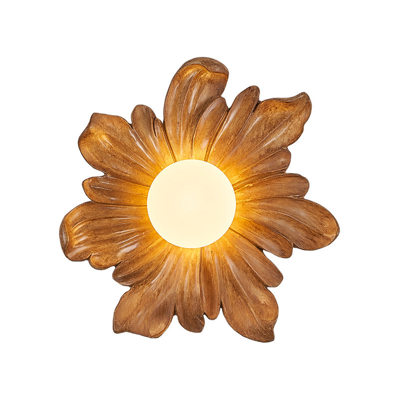 Floral Orb Resin Roto-molding Wall Lamp
