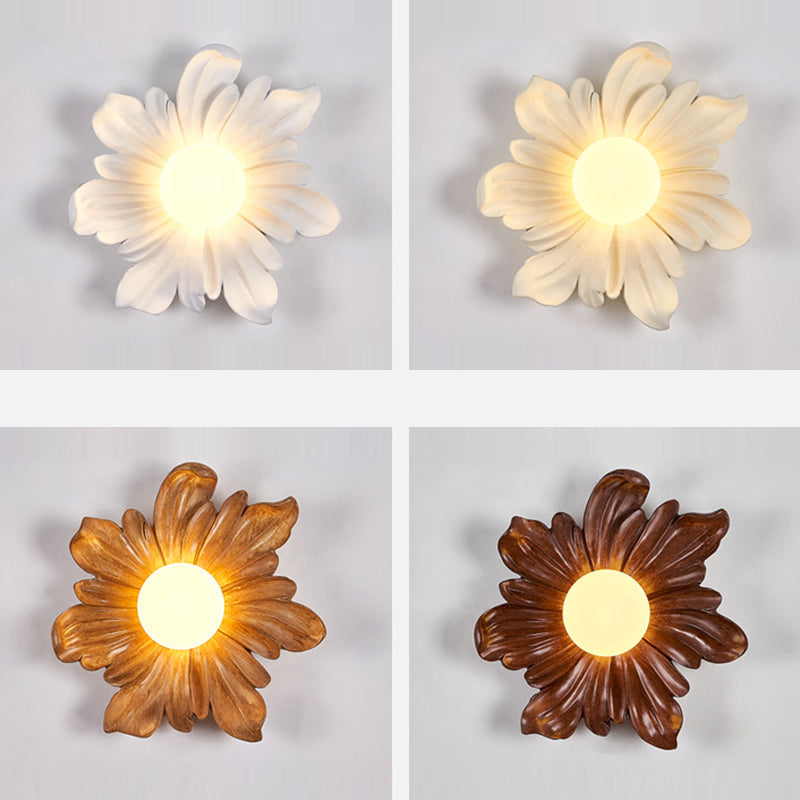Floral Orb Resin Roto-molding Wall Lamp