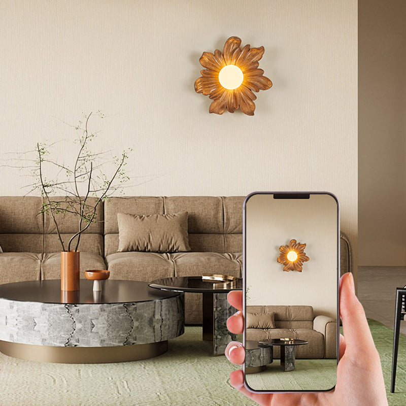 Floral Orb Resin Roto-molding Wall Lamp
