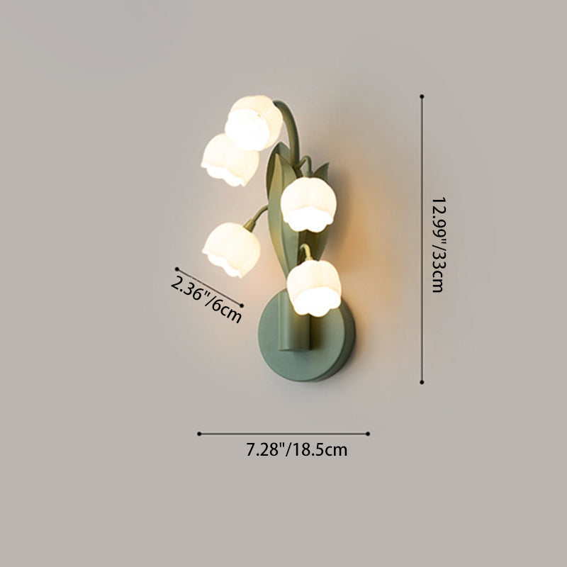Floral Bouquet Iron PC 5-Light Wall Lamp