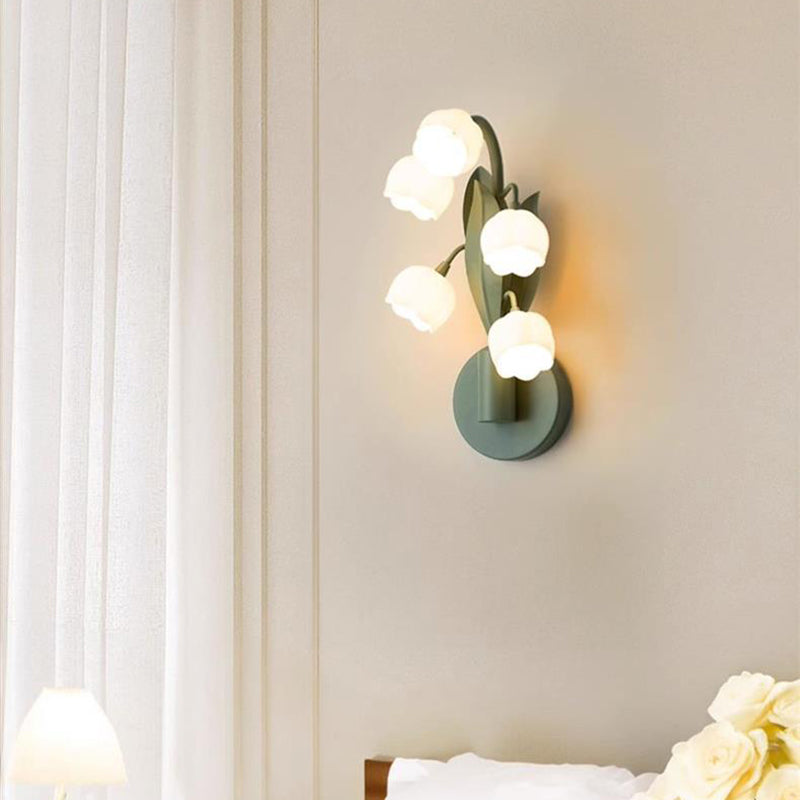 Floral Bouquet Iron PC 5-Light Wall Lamp