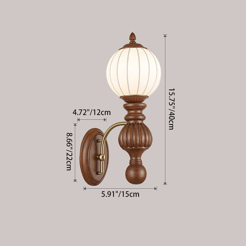 Orb Resin Roto-molding Fabric Wall Lamp