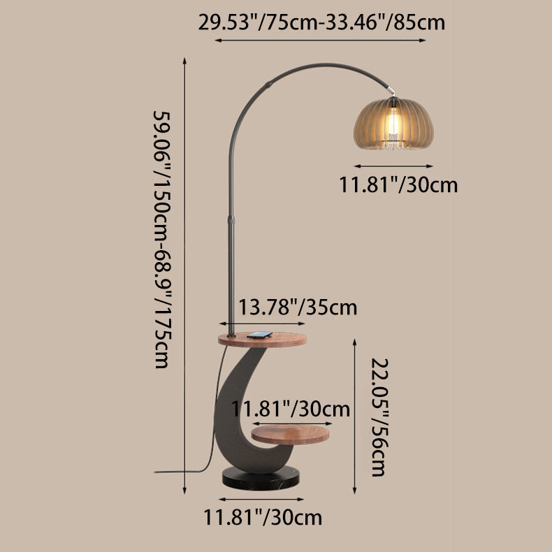 Contemporary Nordic Wood Lampshade Floor Lamp