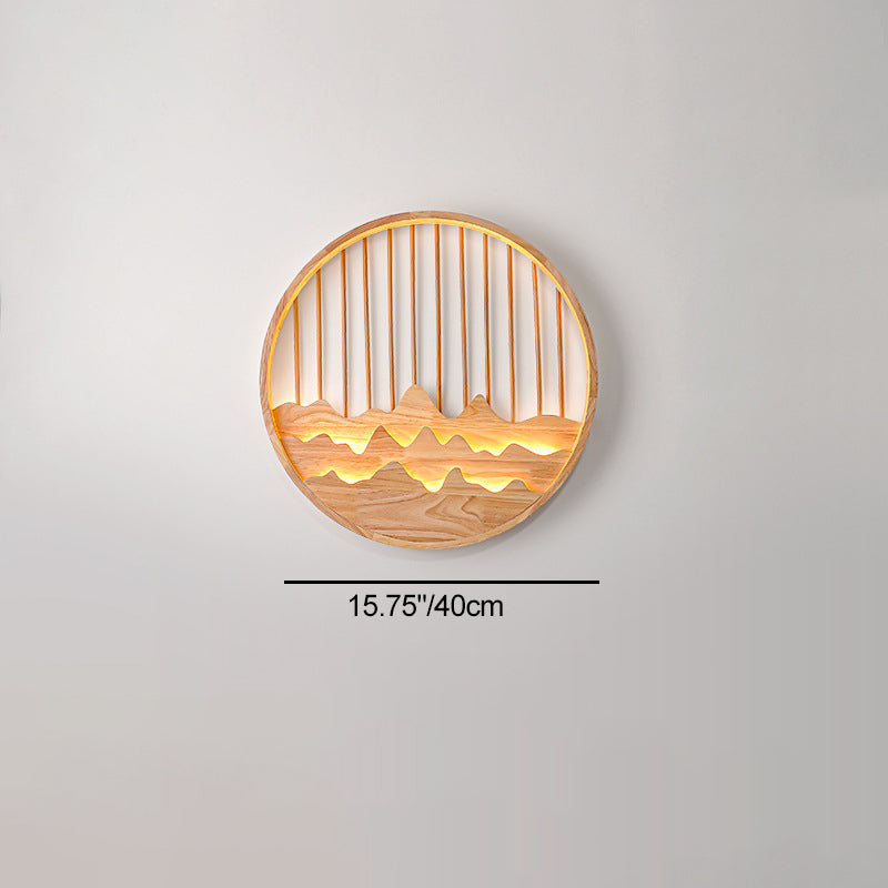Round Rectangle Mountains Rubber Wall Lamp