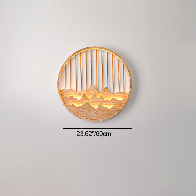 Round Rectangle Mountains Rubber Wall Lamp