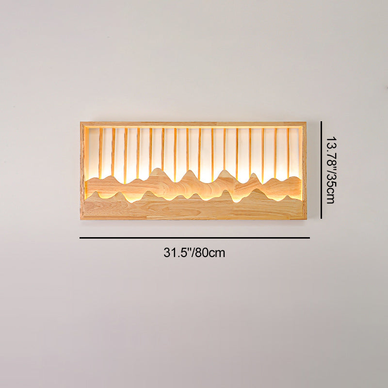 Round Rectangle Mountains Rubber Wall Lamp