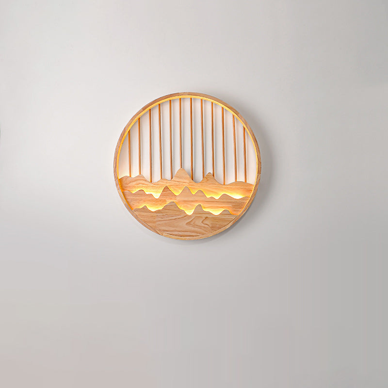 Round Rectangle Mountains Rubber Wall Lamp