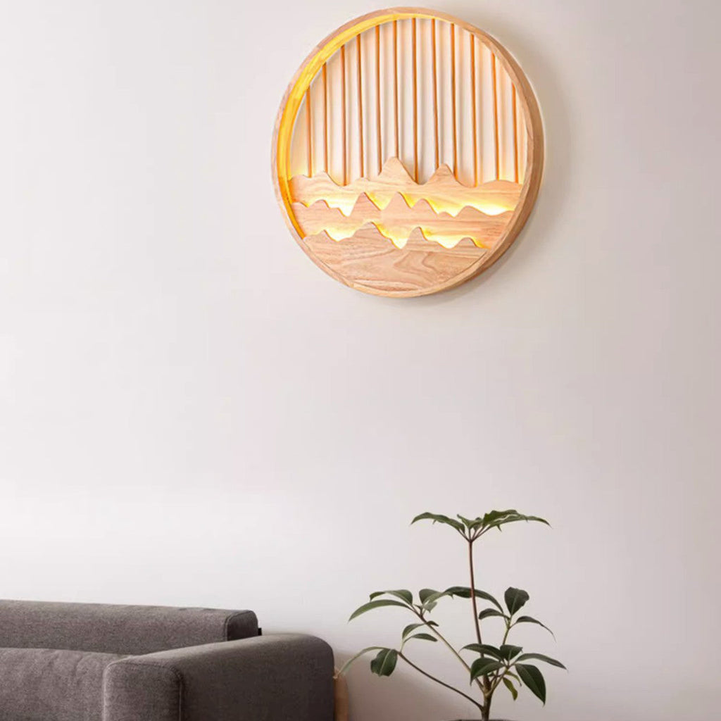 Round Rectangle Mountains Rubber Wall Lamp