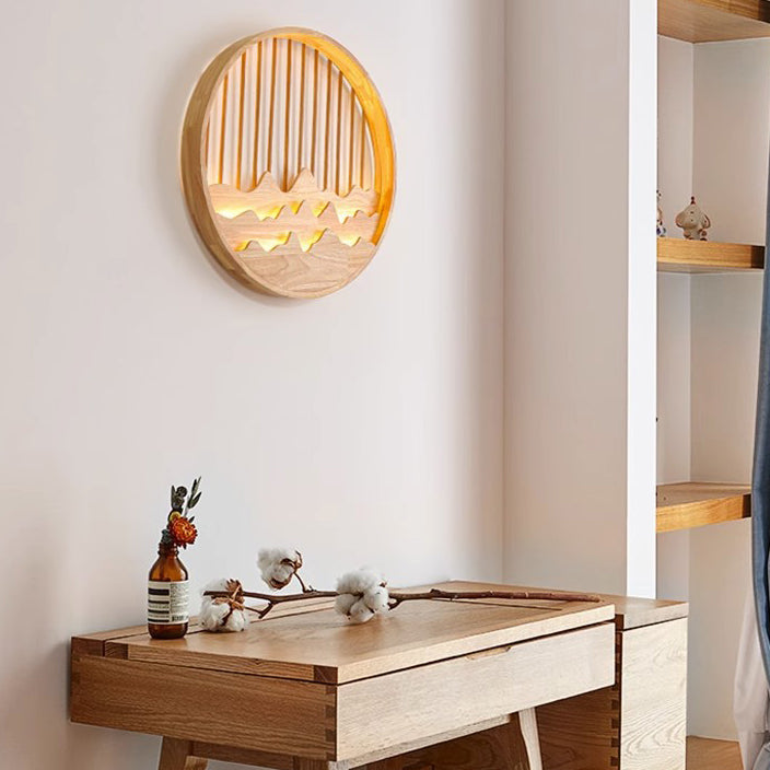 Round Rectangle Mountains Rubber Wall Lamp