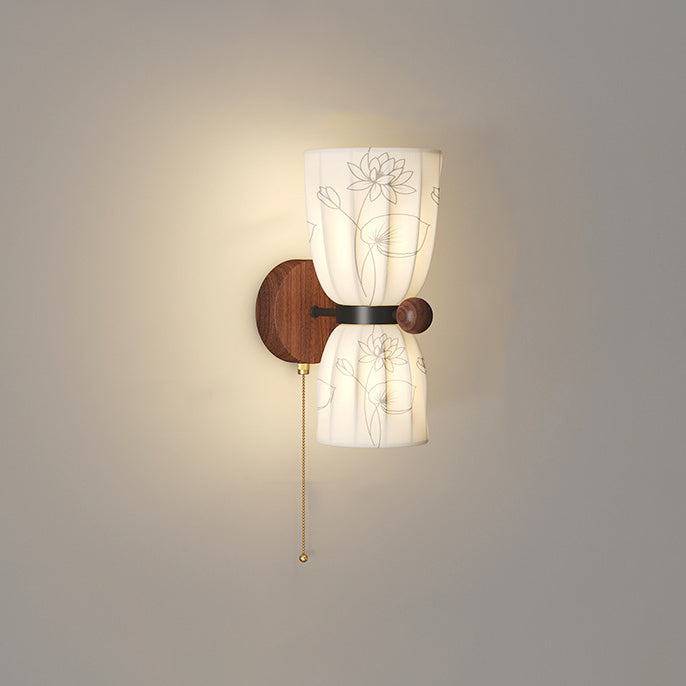 Semicircular Flower Print Iron Wall Lamp