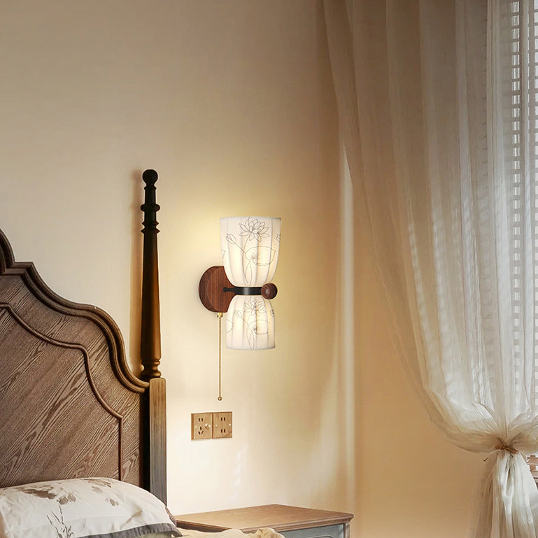 Semicircular Flower Print Iron Wall Lamp