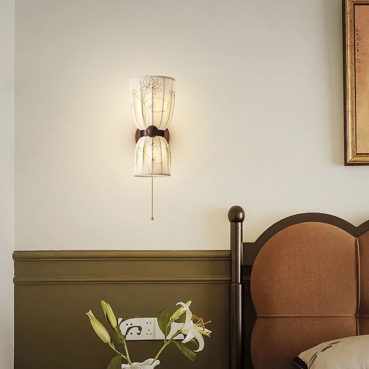 Semicircular Flower Print Iron Wall Lamp