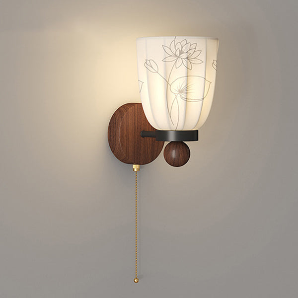 Semicircular Flower Print Iron Wall Lamp
