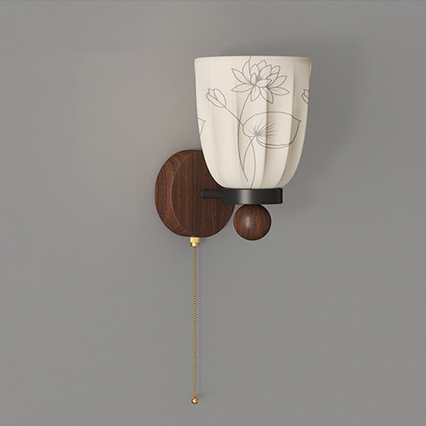Semicircular Flower Print Iron Wall Lamp