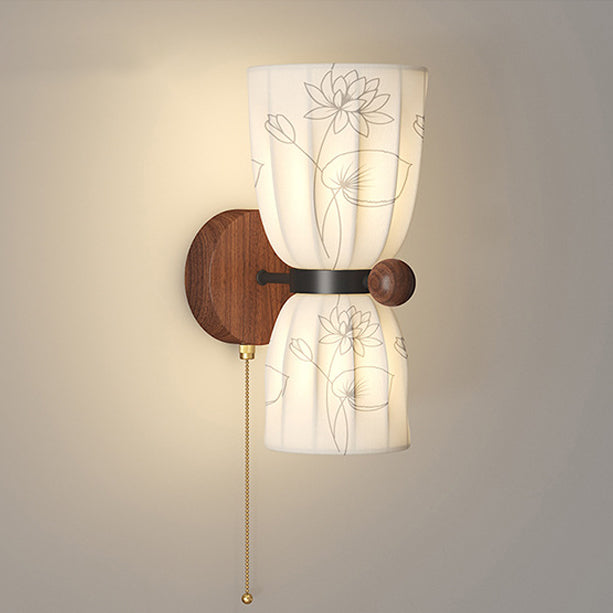 Semicircular Flower Print Iron Wall Lamp