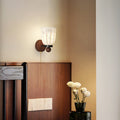 Semicircular Flower Print Iron Wall Lamp
