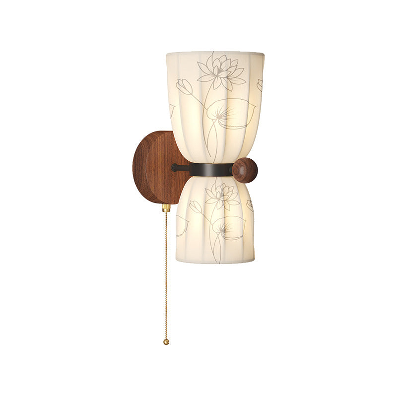 Semicircular Flower Print Iron Wall Lamp