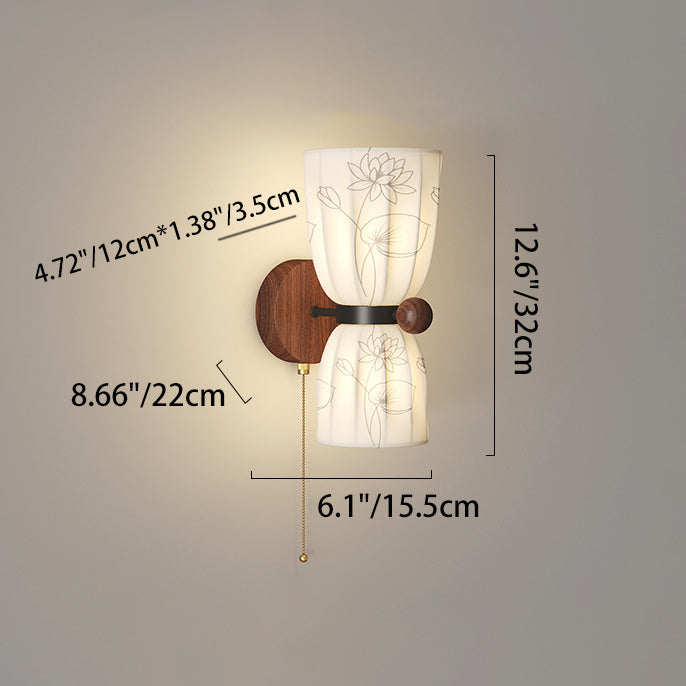 Semicircular Flower Print Iron Wall Lamp