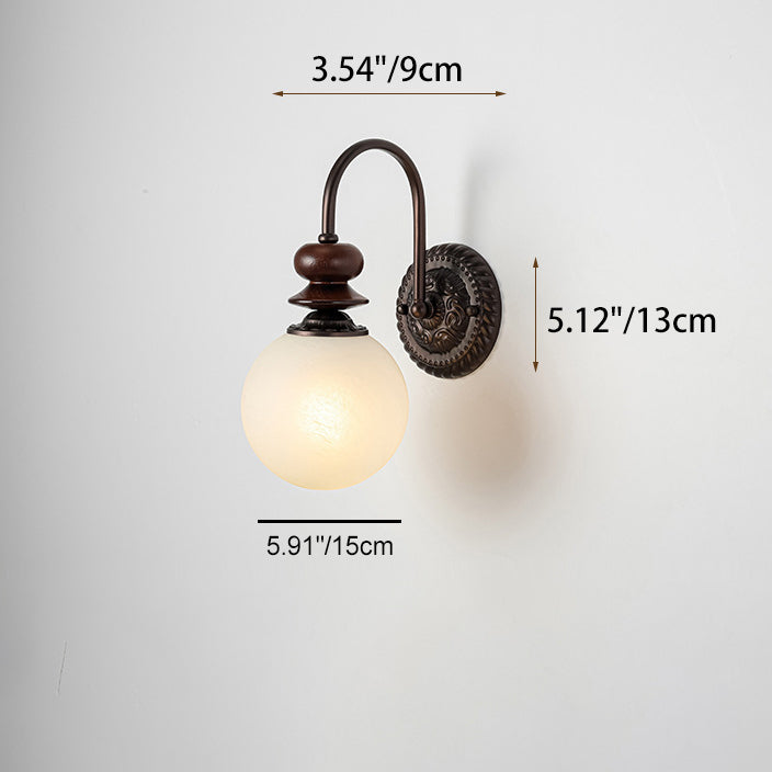 Orb Hook Iron Glass Wall Lamp