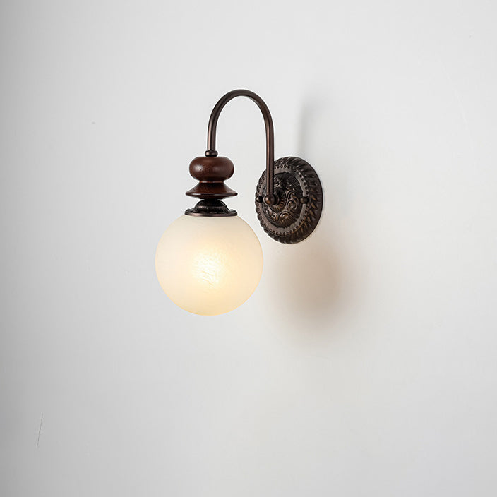 Orb Hook Iron Glass Wall Lamp