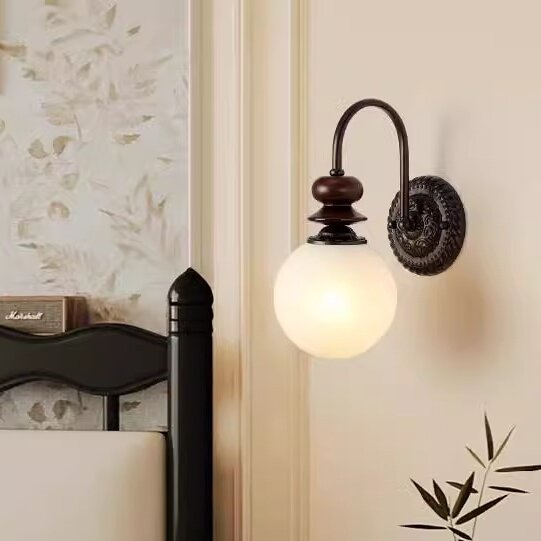 Orb Hook Iron Glass Wall Lamp
