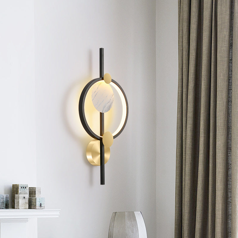 Round Stitching Circle Aluminum Wall Lamp