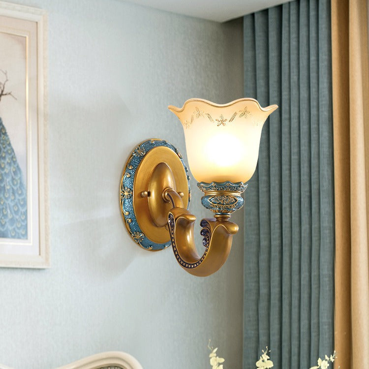Morning Glory Iron Resin Wall Lamp
