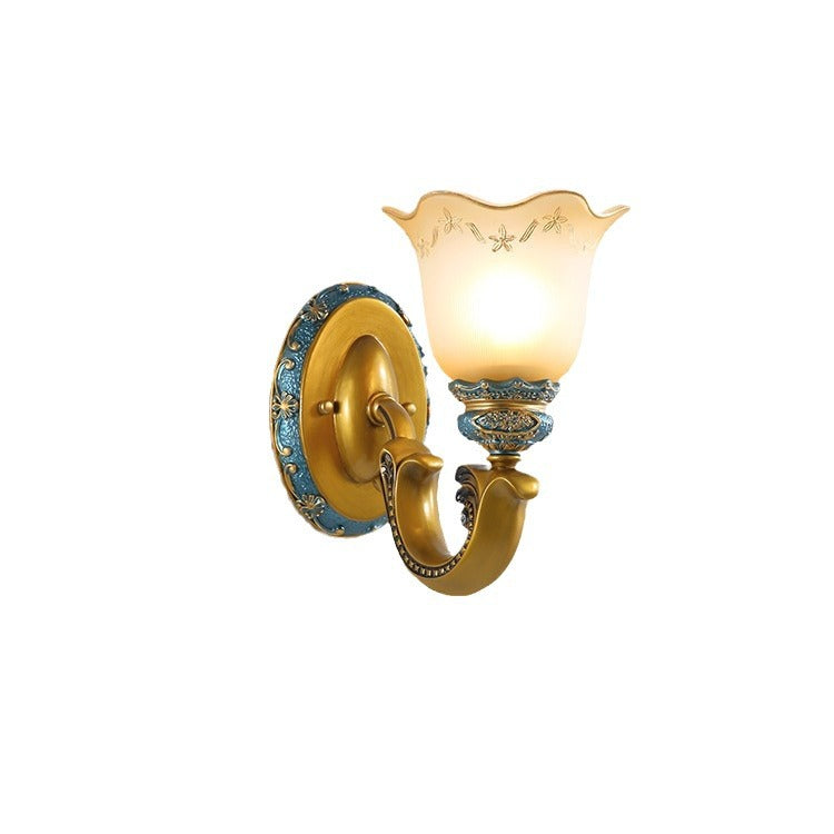 Morning Glory Iron Resin Wall Lamp