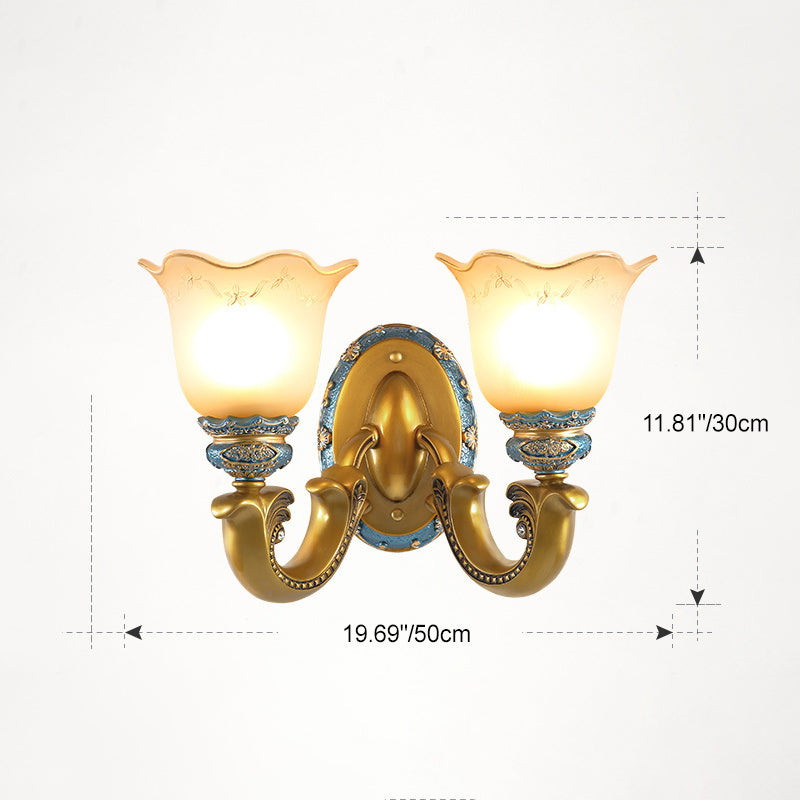 Morning Glory Iron Resin Wall Lamp