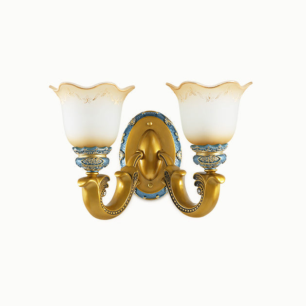Morning Glory Iron Resin Wall Lamp