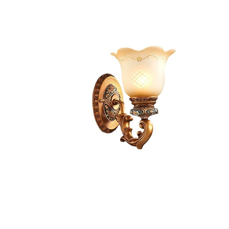 Morning Glory Resin Glass Wall Lamp