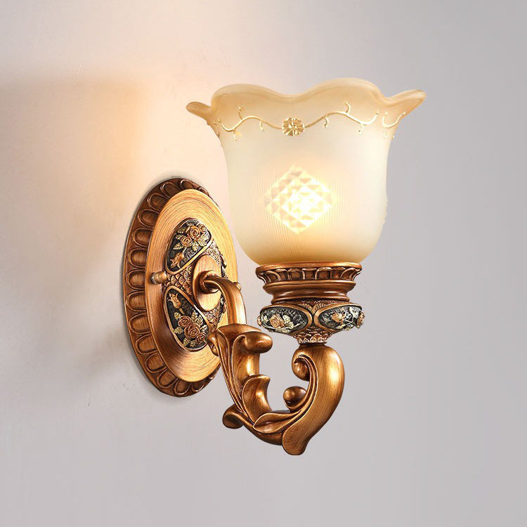Morning Glory Resin Glass Wall Lamp