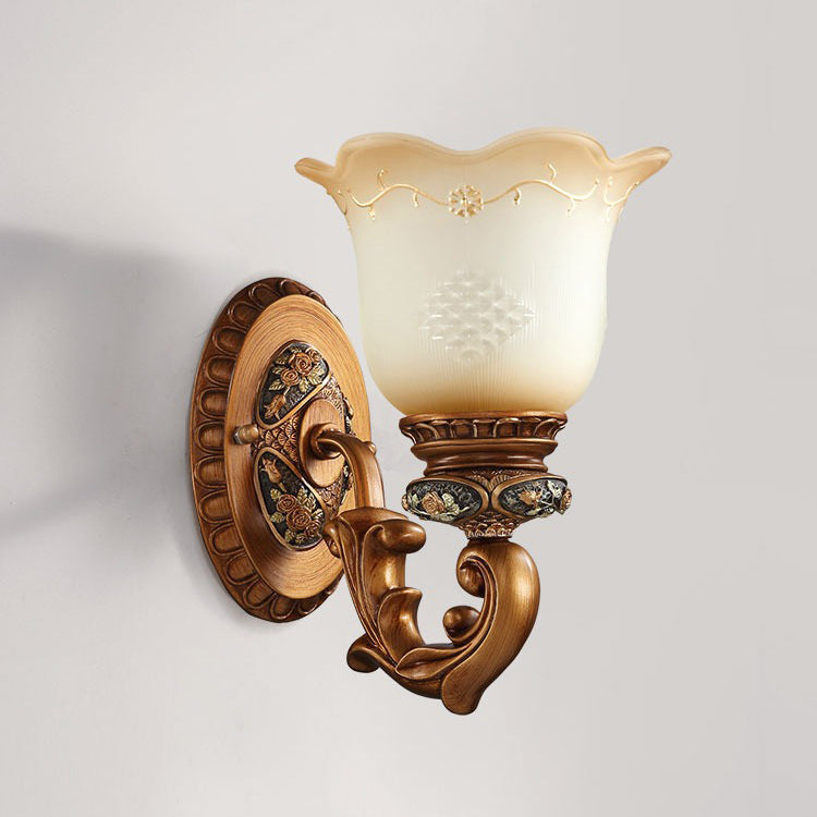 Morning Glory Resin Glass Wall Lamp
