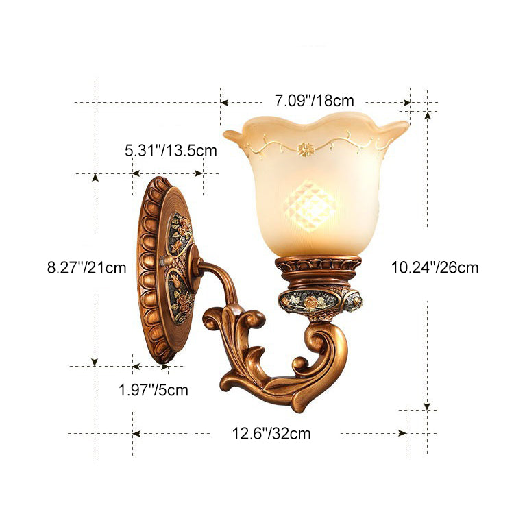 Morning Glory Resin Glass Wall Lamp