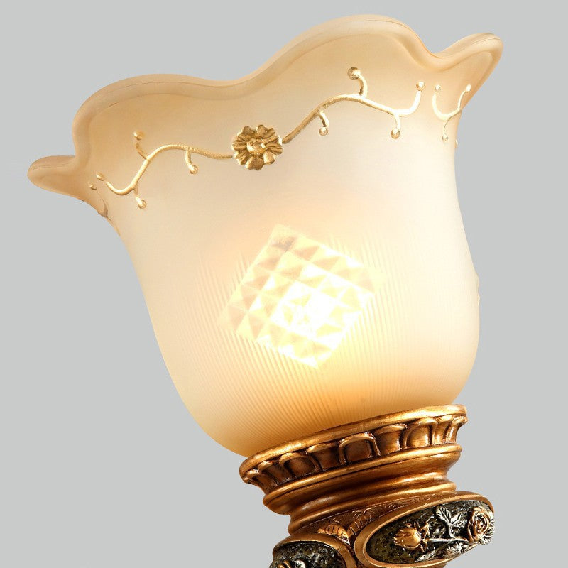 Morning Glory Resin Glass Wall Lamp