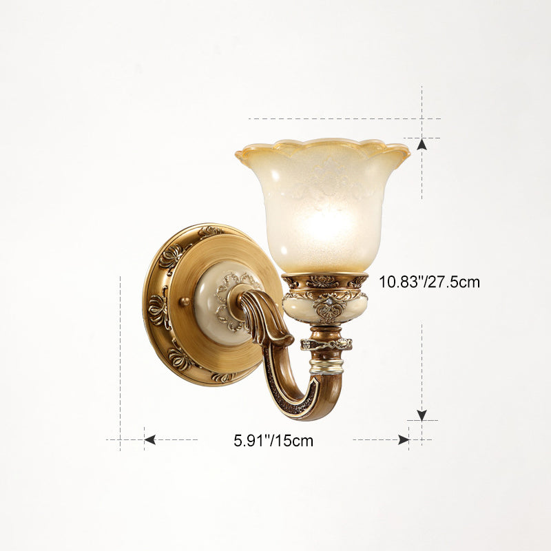 Morning Glory Iron Resin Wall Lamp