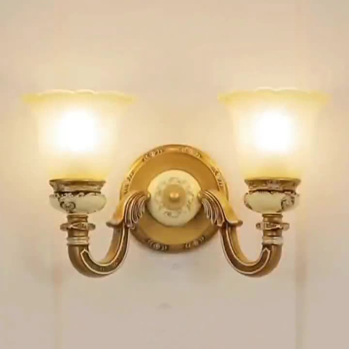 Morning Glory Iron Resin Wall Lamp