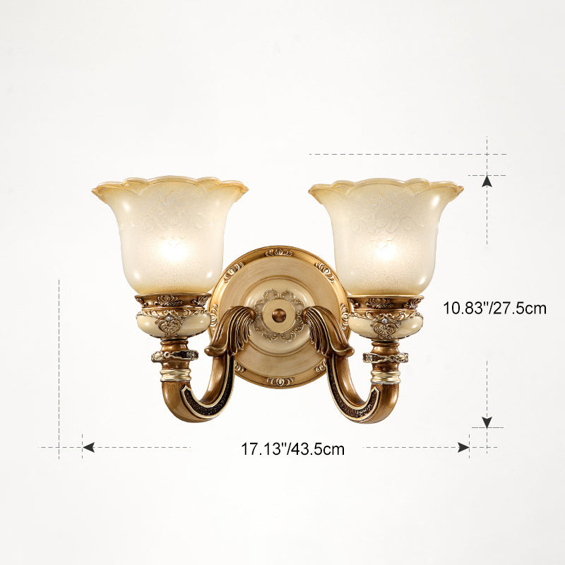 Morning Glory Iron Resin Wall Lamp