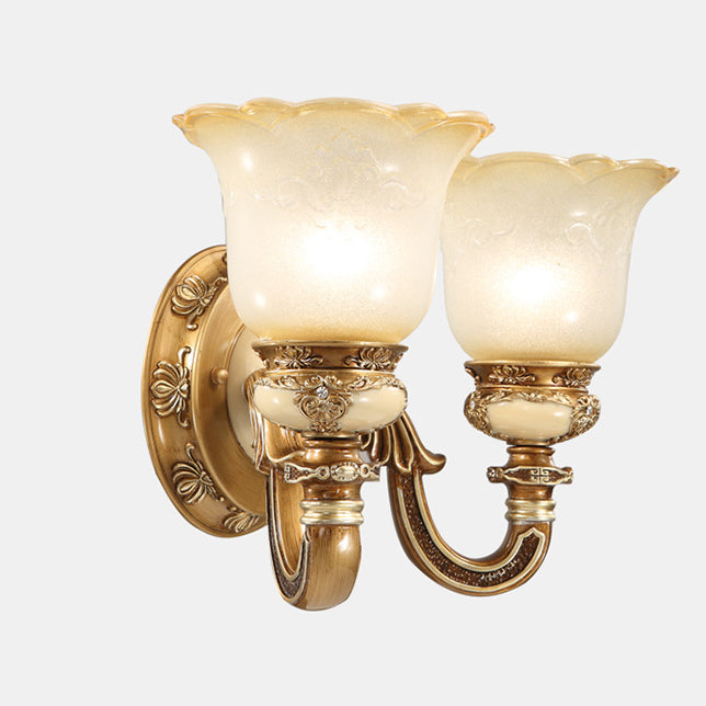Morning Glory Iron Resin Wall Lamp