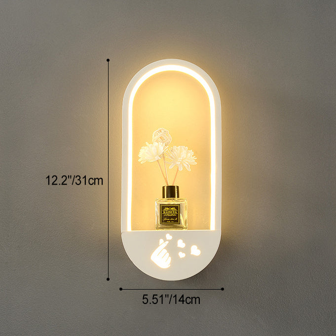 Oval PVC Lampshade Iron Wall Lamp