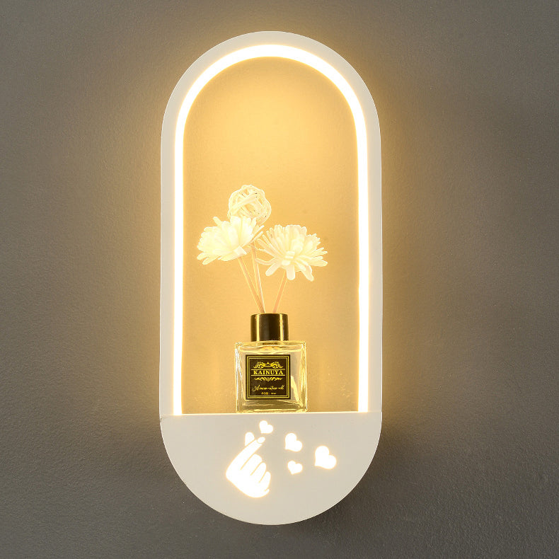 Oval PVC Lampshade Iron Wall Lamp