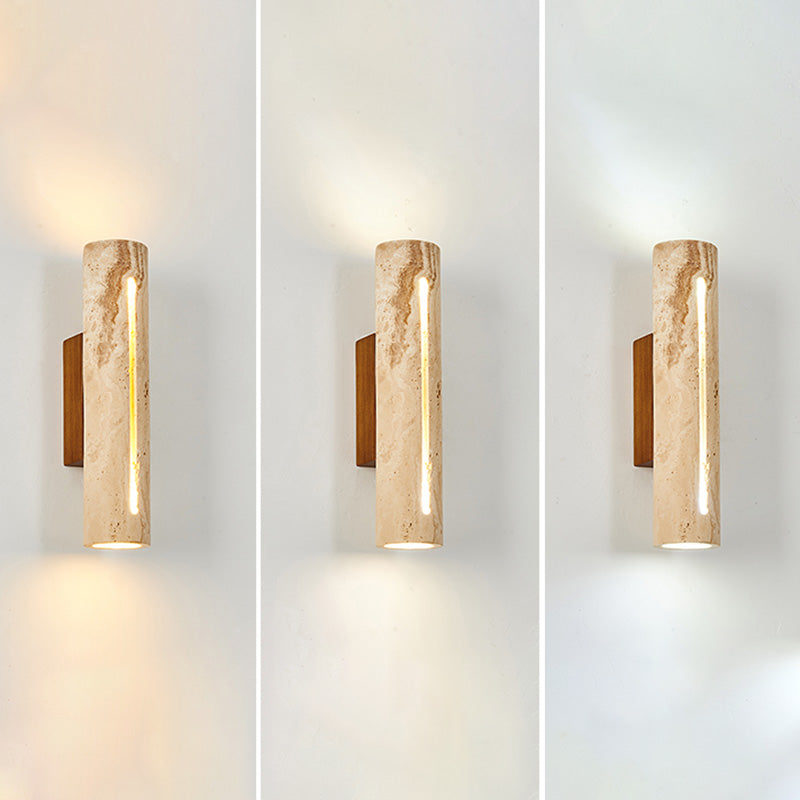 Cylinder Yellow Travertine Solid Wall Lamp