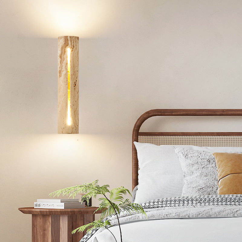Cylinder Yellow Travertine Solid Wall Lamp