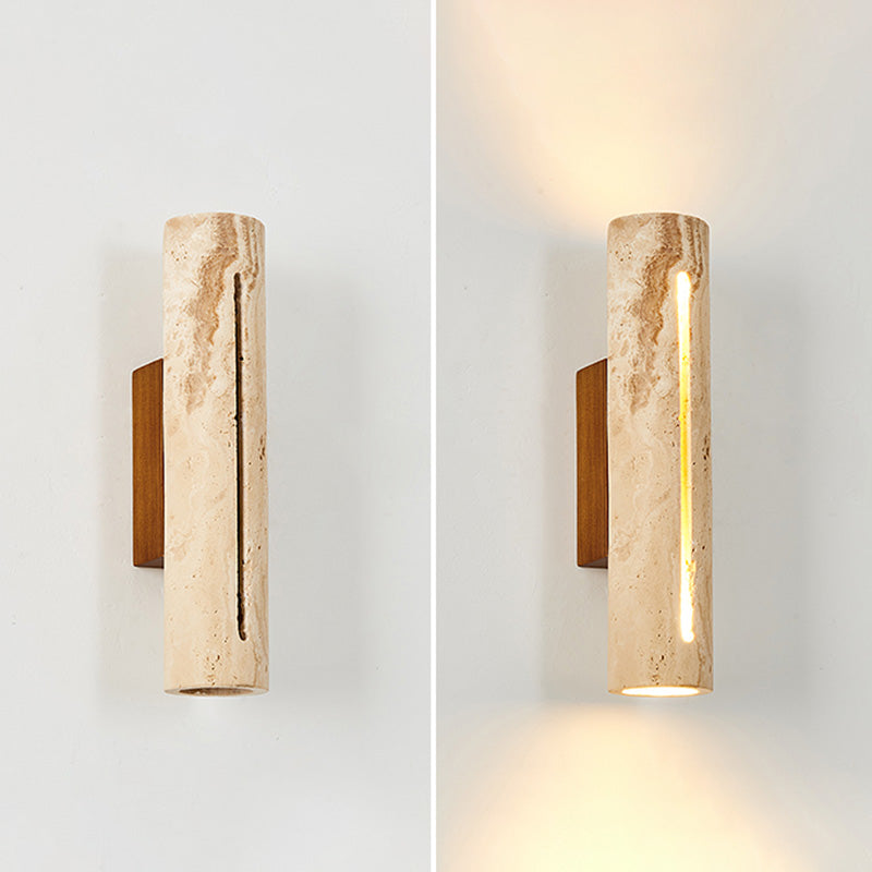 Cylinder Yellow Travertine Solid Wall Lamp