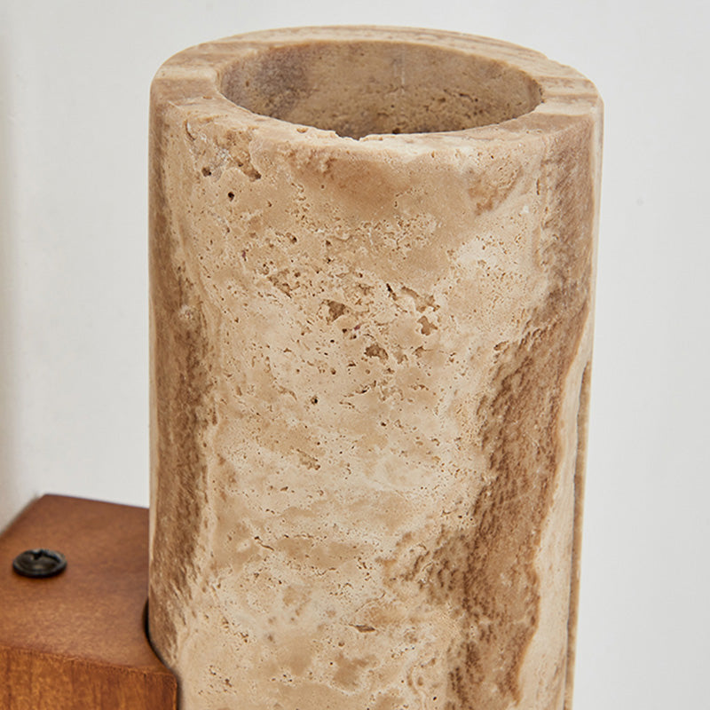 Cylinder Yellow Travertine Solid Wall Lamp