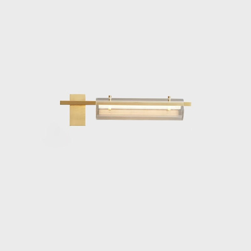 Cylinder Copper Glass Bedroom Wall Lamp