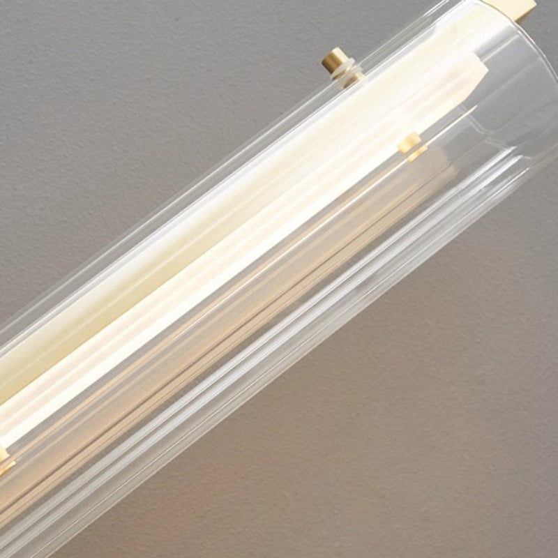 Cylinder Copper Glass Bedroom Wall Lamp