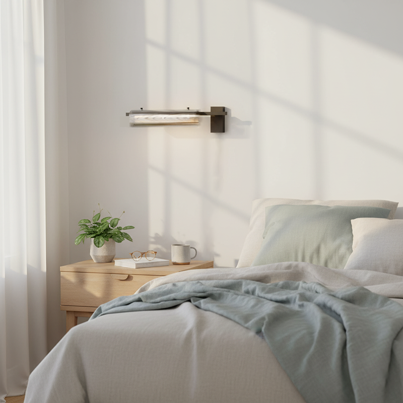Cylinder Copper Glass Bedroom Wall Lamp